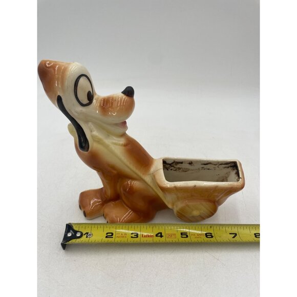 Vintage Walt Disney Pluto Ceramic Planter Figurine Adorned Quirky Charm - Picture 11 of 11